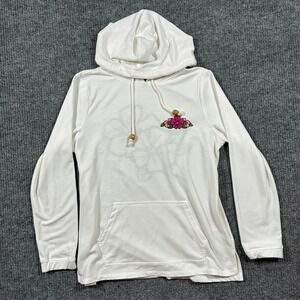Casey‎ Key Womens Hoodie Medium White Floral Embroidered Pullover Casual